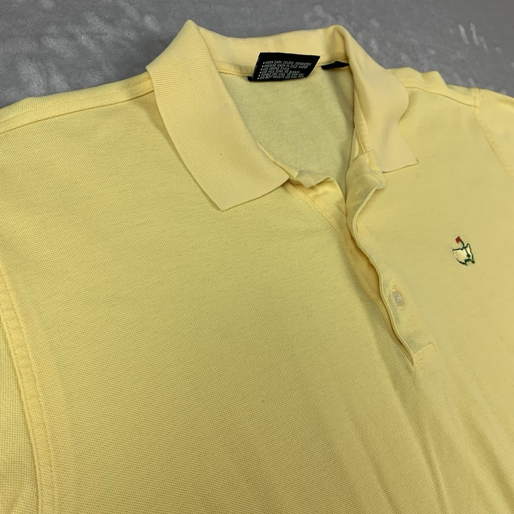 Masters Collection Polo Shirt Mens Large Yellow Golf Short Sleeve Pima Cotton